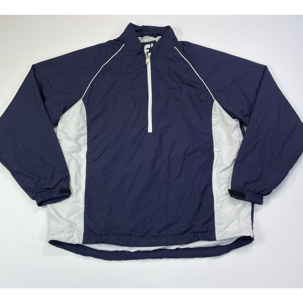 FootJoy Tour Golf Rain Jacket Mens XL Navy Blue Waterproof Pullover Half Zip